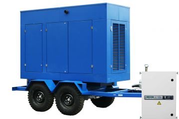 ТСС ЭД-75-Т400-2РПМ2 в погодозащитном кожухе на прицепе с АВР